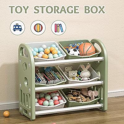 Kids Toy Storage Organizer With Plastic Bins, Storage Box Shelf