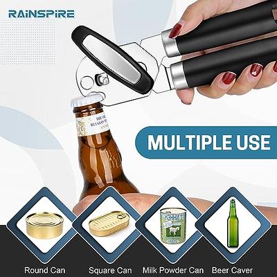 Rainspire Can Opener Manual Handheld Strong Manual Can Opener Smooth Edge  Cut, Can Opener Heavy Duty, Comfortable Soft Handle, Built-in Bottle Opener,  Black - Yahoo Shopping