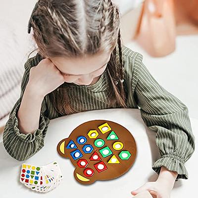 Wooden Matching Game Puzzle Games Kit, Match Puzzles Toy Building Cube  Board Games for Family Night, Educational Toy Memory Game for Kids and  Adults 