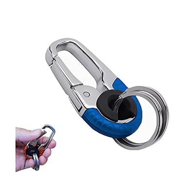 Wisdompro Belt Key Clip, Heavy Duty Stainless Steel Belt Key Holder,  Anti-lost Keychain Holder with 2 Detachable Key Rings for Men