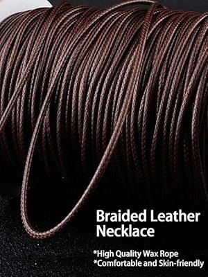 Braided Brown Leather Necklace Cord