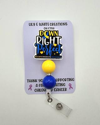 Down Syndrome Awareness Retractable Badge Reel With Matching Beads Rn Id  Holder Glitter Nurse Key Card Medical Gift Accessory - Yahoo Shopping