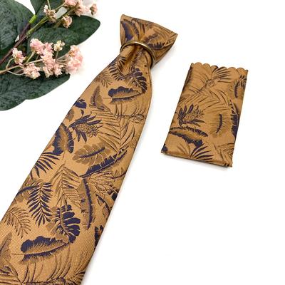 DiBanGu 3PCS Ascot Ties for Men Wedding Jacquard Woven 100% Silk Ascot  Cravat for Men Cravat Tie and Pocket Square Set