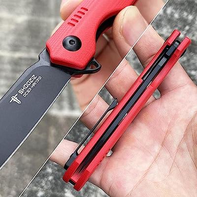 SHOOZIZ HAN312 Pocket Knife Folding Knife for EDC, 3.38 DC53 Steel Blade  G10 Handle Folding knife