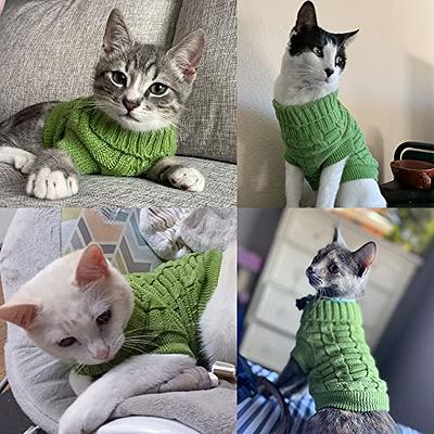 Sphynx Cat's Clothes turtleneck Small cats green