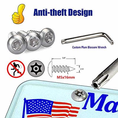 License Plate Screws Anti Theft- M5X16mm Tamper Proof Security Car