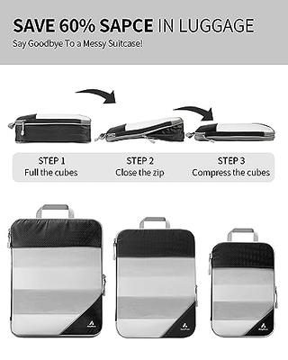 BAGSMART Compression Packing Cubes for Travel Luggage, 6 Pcs Expandable  Packing Organizers Foldable Lightweight Suitcase Storage Bags for Travel  Accessories, Women Men, Black 