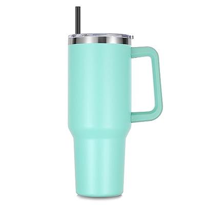 32 oz Double Walled Hospital Mug with Straw Pearl Blue