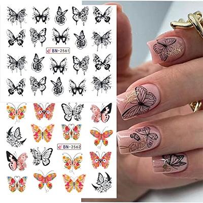 Butterfly Nail Sticker Art Holographic Laser cut Manicure Xmas Christmas  Decals | eBay