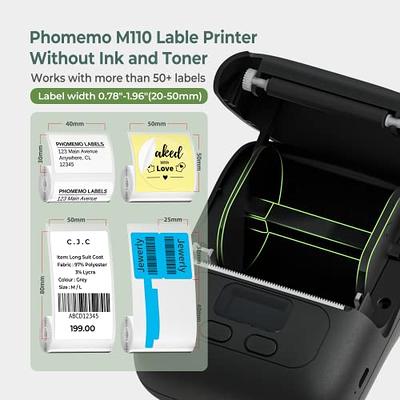 Phomemo M110 Portable Thermal Label Printer, Bluetooth Label Maker Machine  for iOS & Android, Barcode Label Printer Machine for Small Business,  Address, Office, with 1 Roll 40x30mm Label,Black - Yahoo Shopping