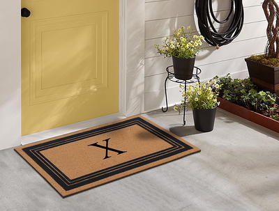 A1HC Natural Rubber & Coir 24x39 Monogrammed Doormat For Front Door,  Anti-Shed Treated Durable Doormat for Outdoor Entrance, Heavy Duty, Low  Profile, Easy to Clean, Long Lasting Front Porch Entry Rug 