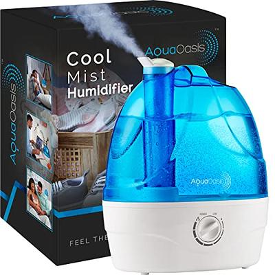 Cool & Warm Mist Humidifier for Bedroom Office, Ultrasonic Air Humidifier  for Home Baby & Plant, 3 Adjustable Mist, 360° Nozzle, Auto Shut-Off, Lasts
