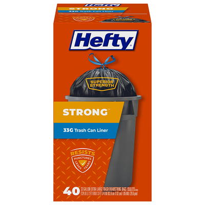 Hefty Strong Multipurpose Large Black Trash Bags, 30 Gallon, 56 Count 