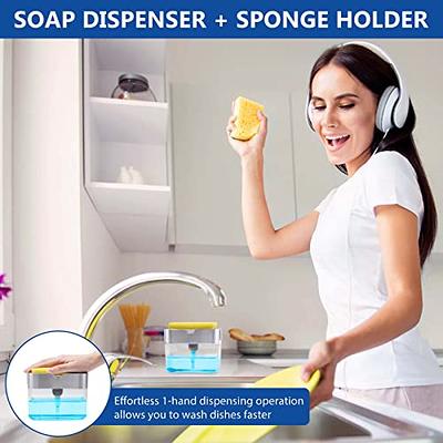 Soap Pump and Sponge Caddy Holds 13 oz Dispense The Perfect Amount