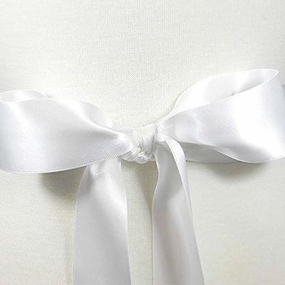 1-1/2 Wide x 50 Yards White Single Faced Polyester Satin Ribbon, White Satin Ribbon Perfect for Wedding Decor, Wreath, Crafts, Gift Wrapping 