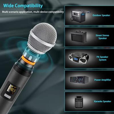 Wireless Microphone System Handheld Dynamic Mic Cordless Set LCD Display New