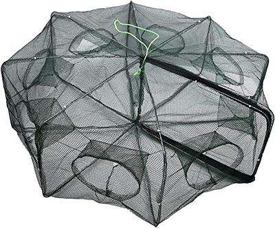 Fish Cage Portable Fishing Net Foldable Bait Cast Fishnets Folded