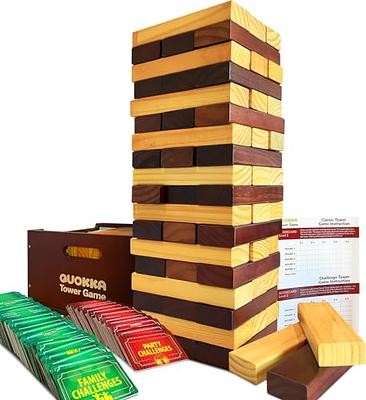 Number 1 in Gadgets Timber Tower Wood Block Stacking Game, 48 Piece Classic  Wooden Blocks for Building, Toppling and Tumbling Games, Deluxe Stacking