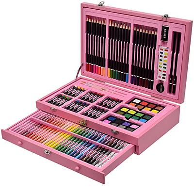 Sunnyglade 145 Piece Deluxe Art Set, Wooden Art Box & Drawing Kit with  Crayons, Oil Pastels, Colored Pencils, Watercolor Cakes, Sketch Pencils,  Paint Brush, Sharpener, Eraser, Color Chart (Pink) - Yahoo Shopping