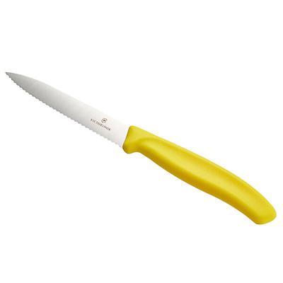 1pc Yellow Fruit Print Small Kitchen Knife With Sheath