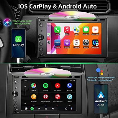  7 Double Din Car Stereo for Apple Carplay and Android Auto, HD  Touchscreen,12 LED Backup Camera,Mirror Link,USB/AUX,FM Car Radio,Noise  Cancelling Bluetooth : Electronics