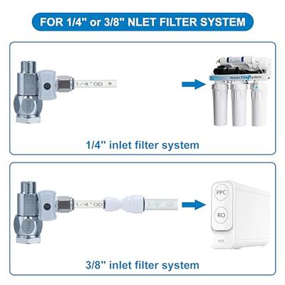 YUHX Feed Water Adapter 3/8 x 1/4 or 3/8 Add-A-Tee, 1/2 x 1/4