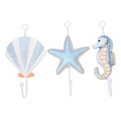 3pcs Sea Star Seashell Conch Hooks Decorative Wall Hooks for Hanging  Clothes Towels Coats 