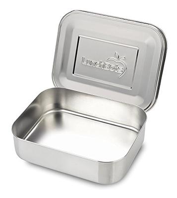 LunchBots Stainless Steel Bento Lunch Box 2 Sections - Stainless Steel