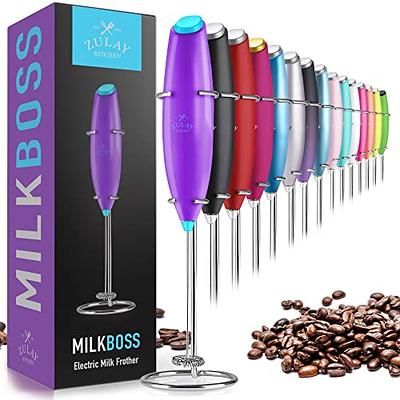 Zulay Kitchen Powerful Milk Frother Handheld - Drink Mixer for Coffee,  Lattes, Cappuccinos, Matcha - Mini Milk Frother and Foamer Whisk - Electric