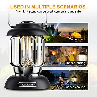 LED Camping Lantern Rechargeable Retro Metal Camp Light Waterpoor Outdoor  Tent Lantern Portable Hanging Vintage Lamp