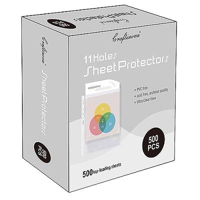 Sheet Protectors for 3 Ring Binder - 500 Premium Clear Plastic Page  Protectors 3