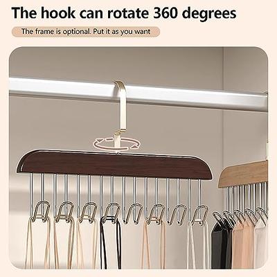 Multifunctional Non-Slip Storage Hangers, Wooden Belt Hanger for Closet  with 8 Hooks, Anti Slip Multi Hook Coat Rack, Multifunctional Hanger with