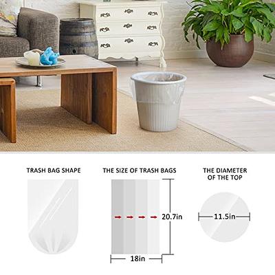 OKKEAI 8 Gallon Trash Bags 30L Garbage Bags Medium White Kitchen Trash Bags  Wastebasket Liners for Bathroom,Home Office, Lawn,60 Count,Clear (Fits