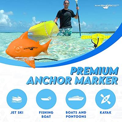 Floating Anchor Ball Marker Buoy by SandShark. Shark Shaped Pontoon Boat  Accessories for Beach Fun. Boat Anchor Accessories for Shallow Water. High  Visibility. 30 Bungee Cord (Orange). - Yahoo Shopping