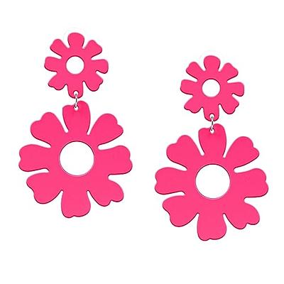 Y2K Candy Color Enamel Heart Flower CZ Small Hoop Earrings for