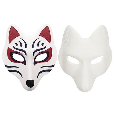 2Pcs Therian Mask Halloween Mask Fox Mask Wolf Mask Cat Mask Japanese Mask  Blank Mask Masquerade Mask Cosplay Mask for Party Supplies