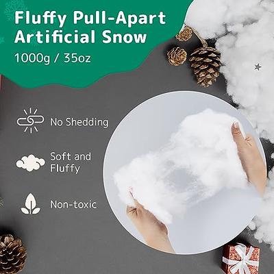 Christmas Fake Snow Decoration, Fiber Artificial Cotton Snow Fluff Decor,  Flame