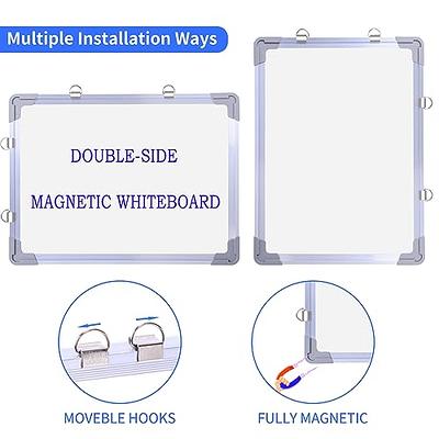 AMUSIGHT Double-Sided Magnetic Whiteboard, 24 x 18 Dry Erase Board Black  Aluminum Frame for Wall, White Board Dry Erase Marker Board for Kitchen