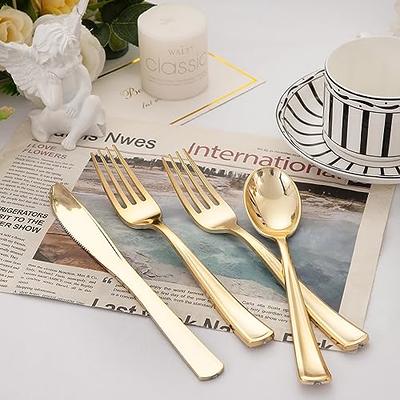 WDF 500PCS Gold Plastic Silverware Set Disposable - Gold Cutlery Set  Plastic Gold Utensils Set - 250 Gold Forks, 125 Gold Spoons, 125 Gold  Knives for Party, Birthday, Wedding - Yahoo Shopping