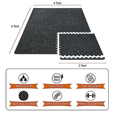 EVA Foam Mat Tiles 6-Pack - 24 SQ FT of Interlocking Padding for Garage,  Playroom, or Gym Flooring - Workout Mat or Baby Playmat by Stalwart (Gray)