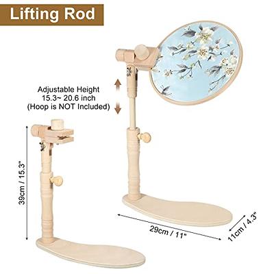 Adjustable Embroidery Hoop Holder with Clamp, Wooden Stitch Stand, Rotated  Embroidery Hoop Holder Stand for Embroidery, Needlepoint Craft 