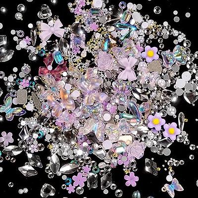 50pcs 3D Acrylic Nails Charms for Mix Styles Rhinestones for Nails Metal  Nail Jewels for Nail Art Shiny Zircon Nail Rhinestones Alloy Nail Charm  Pearl Nail Gems Cute Charms for Nails Design 