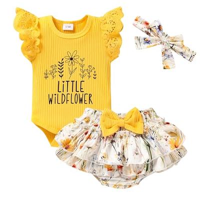 Kuriozud Newborn Infant Baby Girl 2 Piece Summer Outfits Tank Bodysuit Top  + Ruffle Bloomer Shorts Set Clothes (Rainbow Brown, 0-3 Months) - Yahoo  Shopping