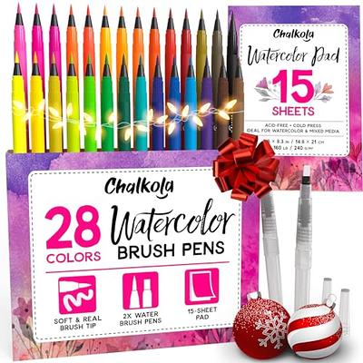 ARTISTRO Watercolor Brush Pens, 48 Colors Set + 2 Water Brush Pens. Unique  Vivid Colors. Real Brush Pens for Artists and Adults. Great for Creating