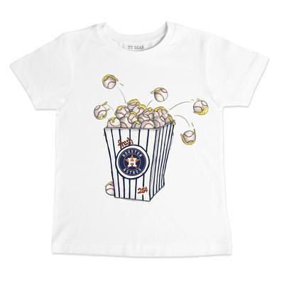 Girls Toddler Tiny Turnip Navy Houston Astros Tiara Heart Fringe T-Shirt