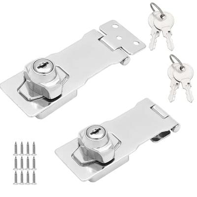 Keyed Hasp Cabinet Door Latch Lock - 4 Pack 2.5 Inch Twist Knob Key Locking  Hasp, Keyed Different Metal Closet Door Locks, Desk Locks for Drawers with  Key(Silver) - Yahoo Shopping