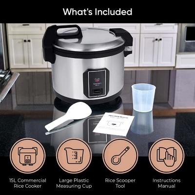 Commercial Stainless Steel Rice Cooker - Professional 64 Cup Cooked (32 Cup  Uncooked) Rice Maker Cooker With Non Stick Pot & Hinged Lid - Includes a  Rice Measuring Cup & Rice Scoop - Yahoo Shopping