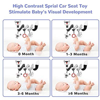  Car Seat Toys Baby Toys 0-3 Months Infant Toys Spiral Stroller  Toys, Newborn Toys Black and White Baby Toys, High Contrast Baby Toys for  Crib Mobile, Baby Toys Gift for 0