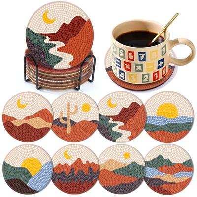 BUSOHA 8 Pcs Diamond Painting Coasters with Holder,DIY Abstract Diamond  Painting Kits for Adults & Kids,Small Diamond Art Kits for Craft Supplies -  Yahoo Shopping