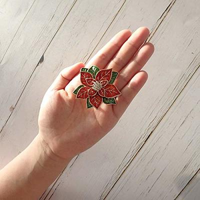 Large Red Brooches Women, Brooch Vintage Flower